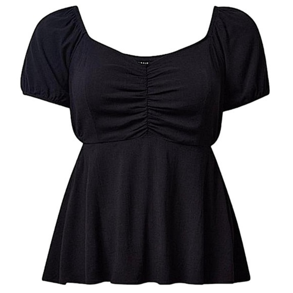 TORRID‎ Babydoll Rayon Slub With Side Cutouts Top NWT